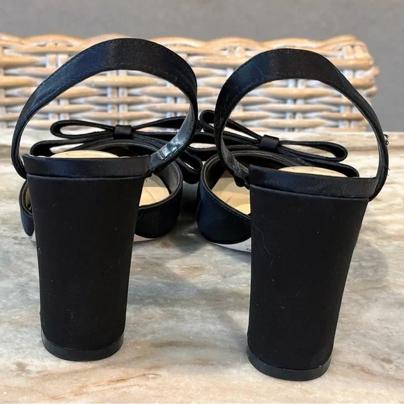 Women’s JESSICA SIMPSON Naomia elegant Black satin bow heels- Size 7.5 - Picture 4 of 7